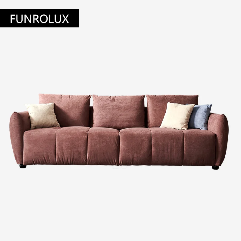 Fabric sofa  modern simple large apartment three-person/Four-seat living room combination light luxury sofa