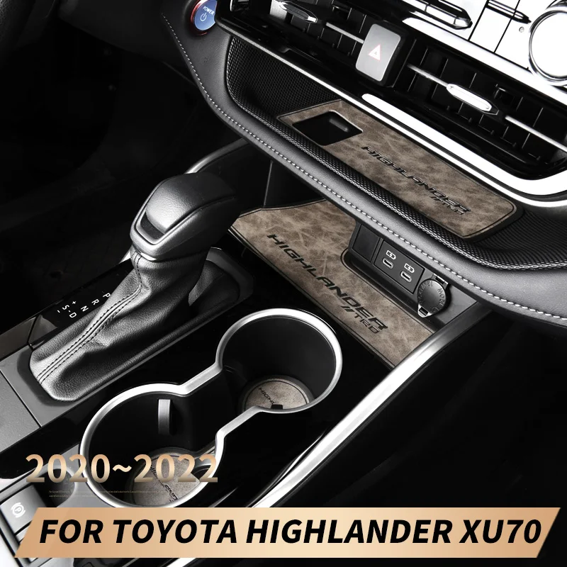 

Suitable For Toyota 2022 new Highlander artificial leather door slot pad water cup storage slot pad interior refit car supplies