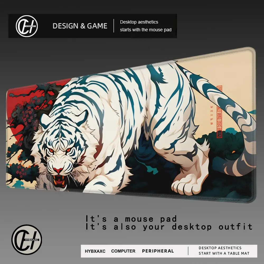 

HYBXAXC Japanese Chinese Loong Tiger Dragon XXL Large Mouse Pad Computer Laptop Non-slip Office Keyboard Desk Mat Gamer Mousepad