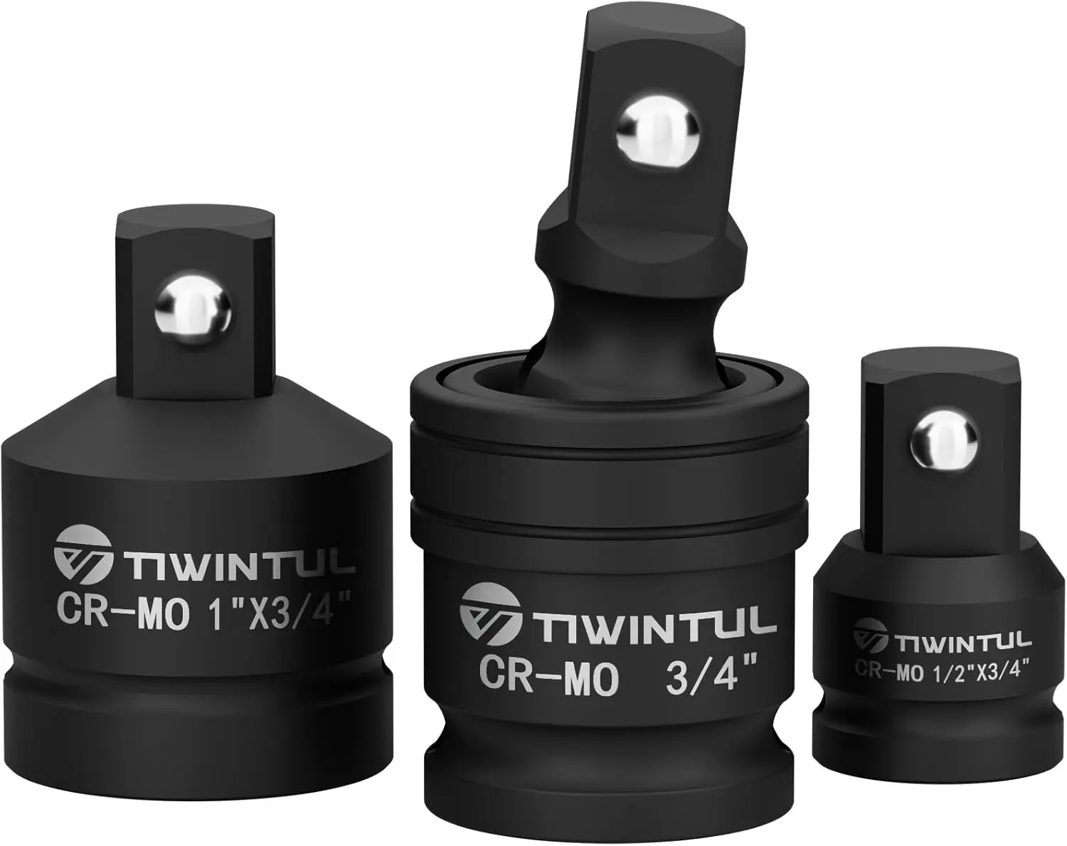 

3/4' Drive Universal Impact Joint, 1/2' to 3/4' Adapter, 1' to 3/4' Reducer, CR-MO, 3-Piece Set, ANSI Certified