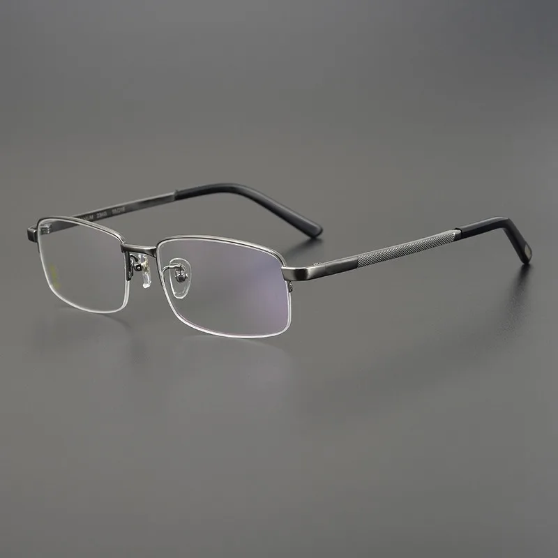 

24K gold pure titanium glasses frame for men's business with anti-blue light, high-end simple half-frame myopia glasses frame