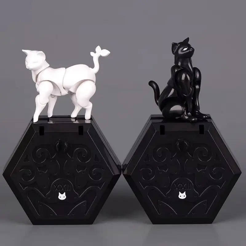 Black-and-white cat model hand pet Articulated Action Figure Anime Character Base Model Movable Joints Reference Tool Toy Gift