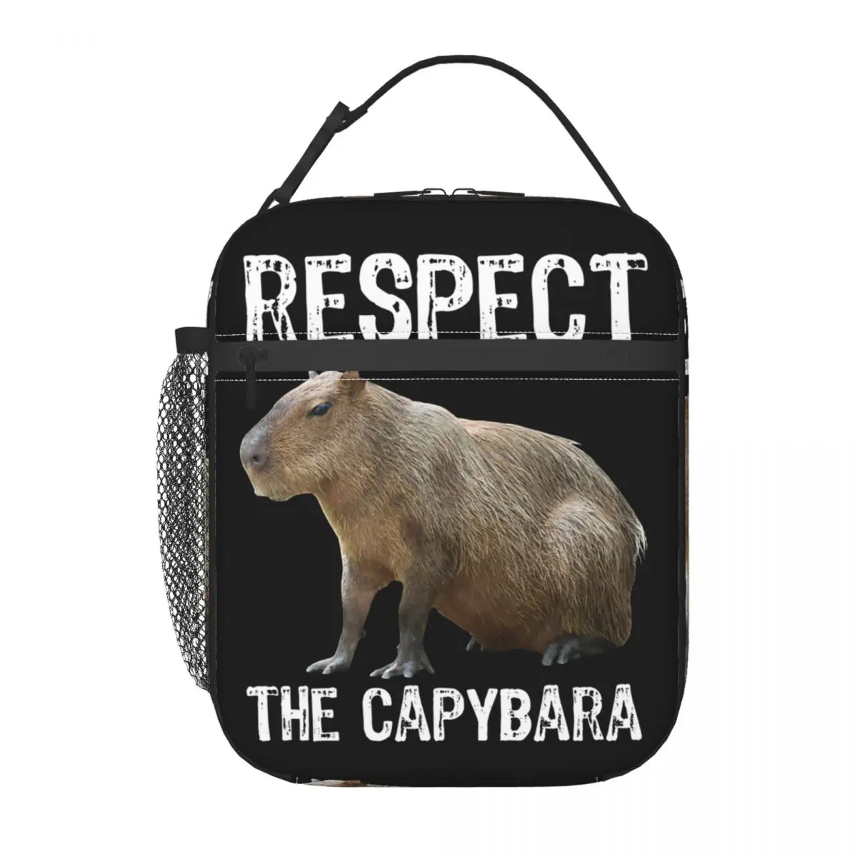 

Respect The Capybara Funny Rodent Capibara Insulated Lunch Tote Bag for Women Resuable Cooler Thermal Food Lunch Box Work Travel