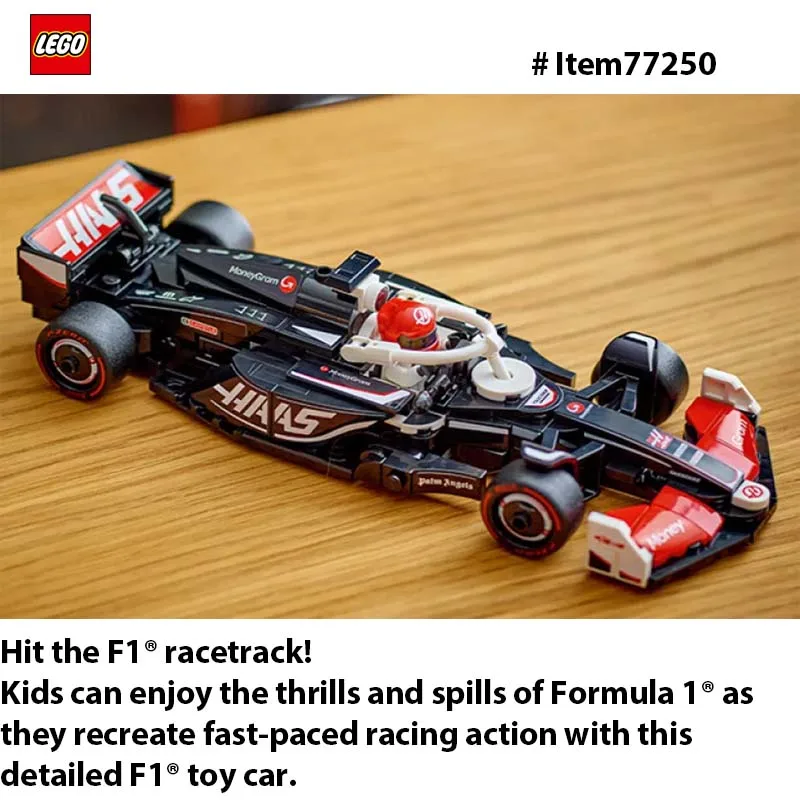 لعبة سيارة السباق LEGO 77250 Speed Champions MoneyGram Haas F1 Team VF-24 - مجموعة بناء للأطفال والأولاد والبنات، للأعمار من 10 سنوات فما فوق، 242 قطعة