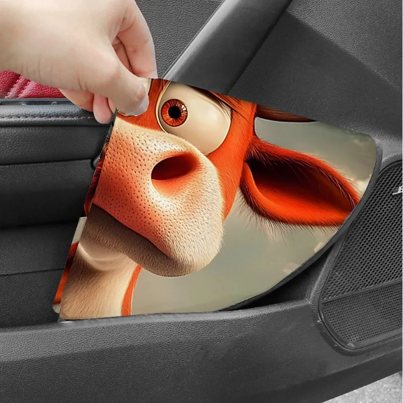 1pc Cartoon Cute Cow Printed Steering Wheel Sunshade, Keeping Car Cool And Protected, Effectively Preventing Heat Isolation And