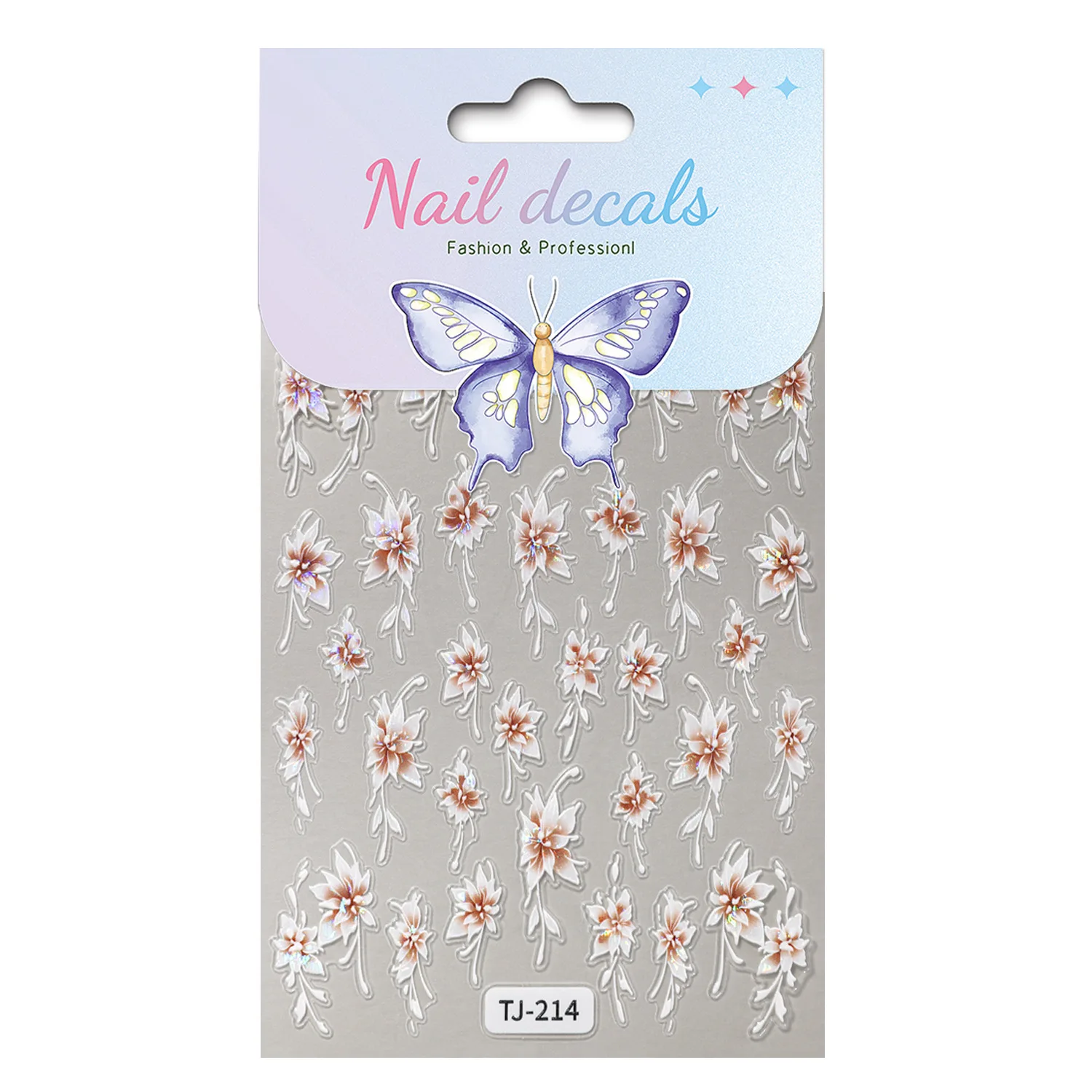 قطعتان من ملصقات الأظافر على شكل زهرة الإغاثة، ملصقات تزيين رغبة نقية حلوة #5