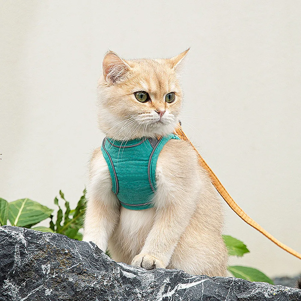

Cat Leash Walking Harness Adjustable Rope Kitten Vest Strap ange Chest Pet Traction Suede Material Lightweight Durable Portable