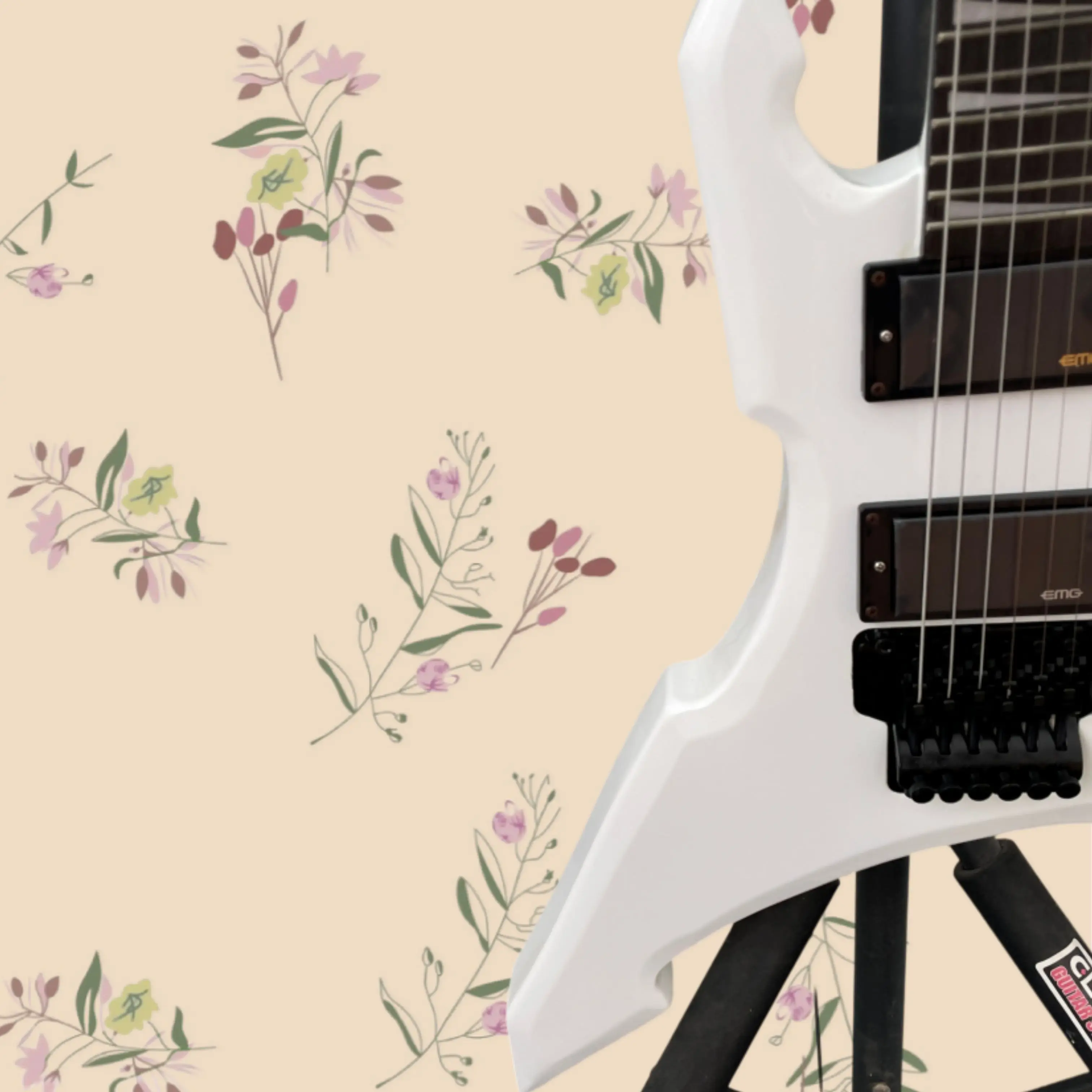 Pure White Electric Guitar,Black Hardware HH Pickups,Rich Full Tone Guitars,Eye-Catching Personalized Stage Instrument Guitarra