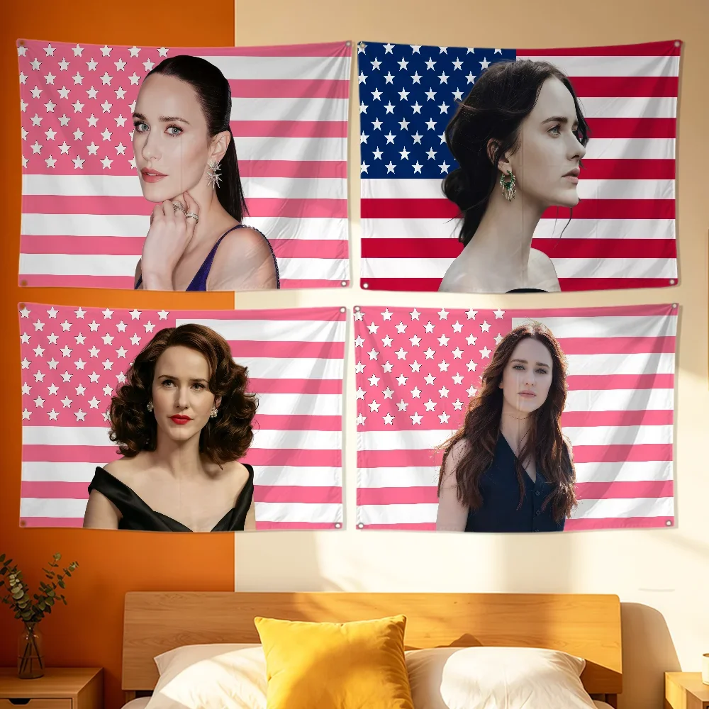 Actor R-Rachel Brosnahan Flag Polyester Printing Banner For Bedroom Living Bar Garden Garage Wall Art Out Door Decoration