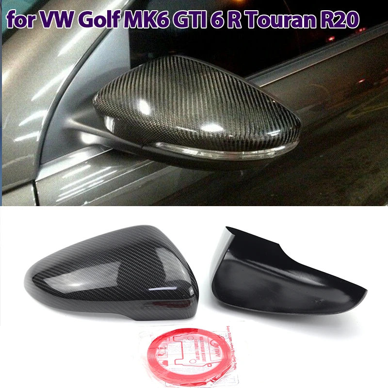 

Real Carbon Fiber Side Mirror cover Cap add-on overlay for VW Volkswagen Golf 6 MK6 5K 2009-2014 Touran 2011-2014