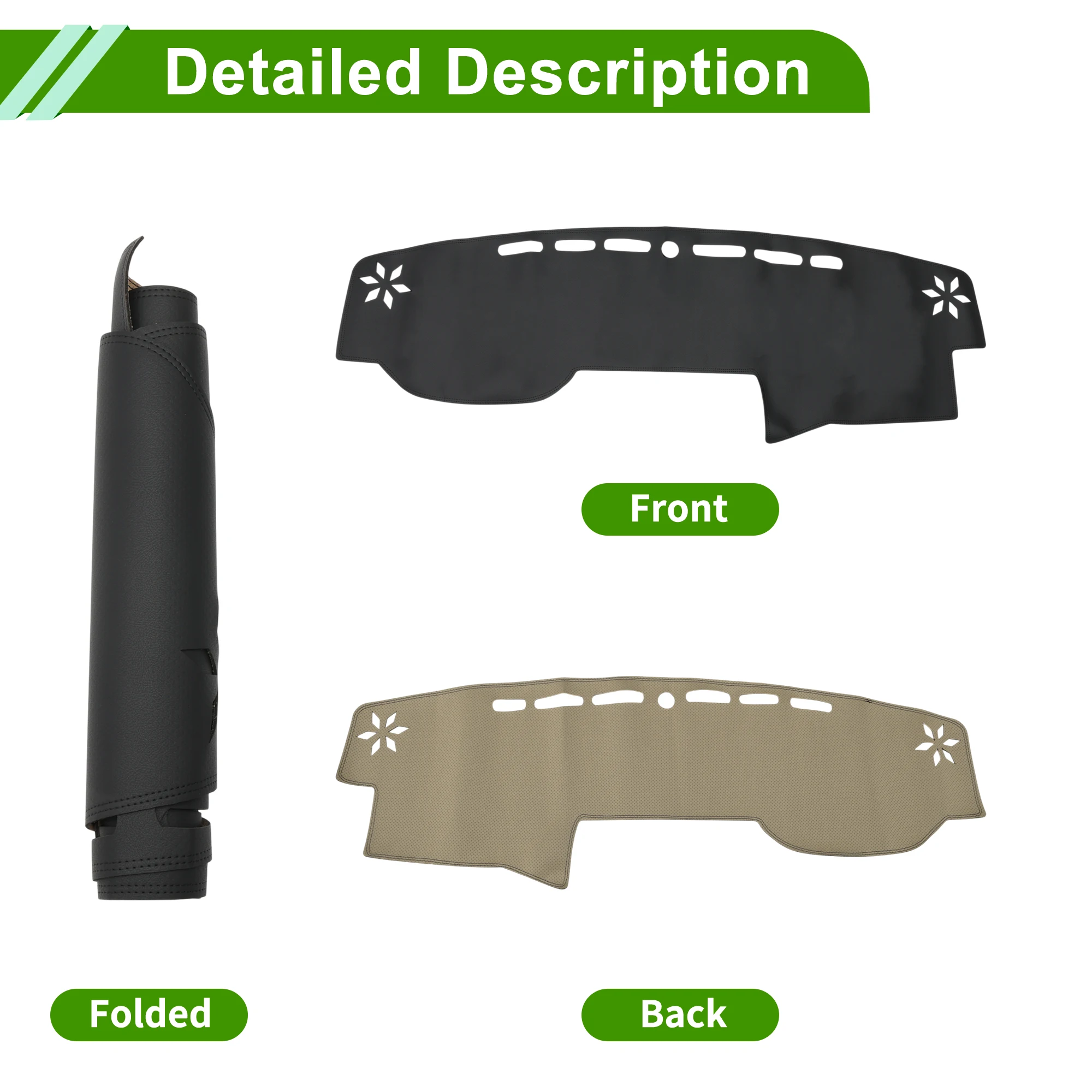 UXCELL غطاء لوحة القيادة لتويوتا 4 عداء 2010-24 داش غطاء حصيرة السجاد وحدة التحكم المركزية داش غطاء حصيرة السيارة الداخلية