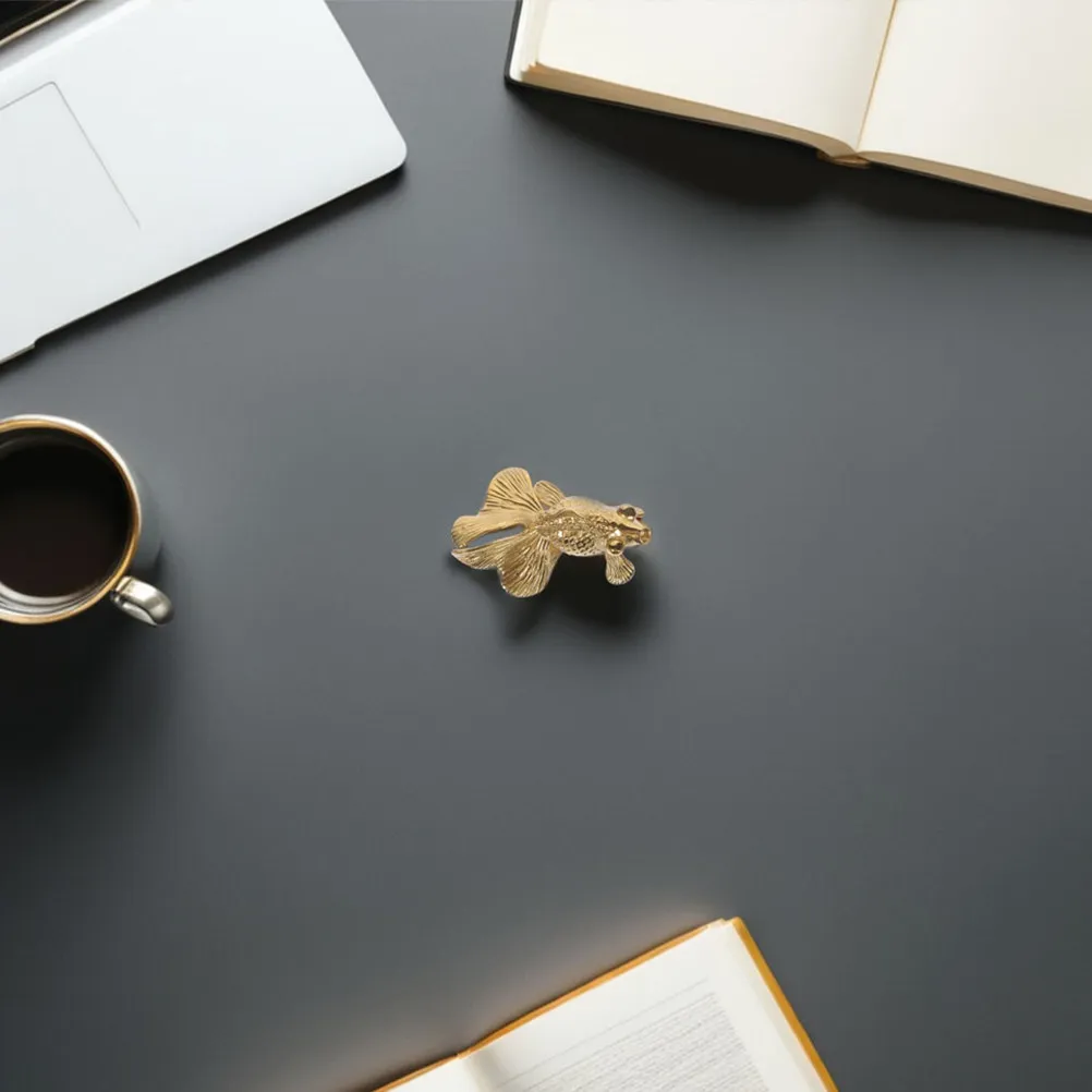 2pcs Brass Goldfish Cabinet Knobs Vintage Drawer Handles Dresser Pulls Wardrobe Cupboard Hardware Unique Fish Design Durable