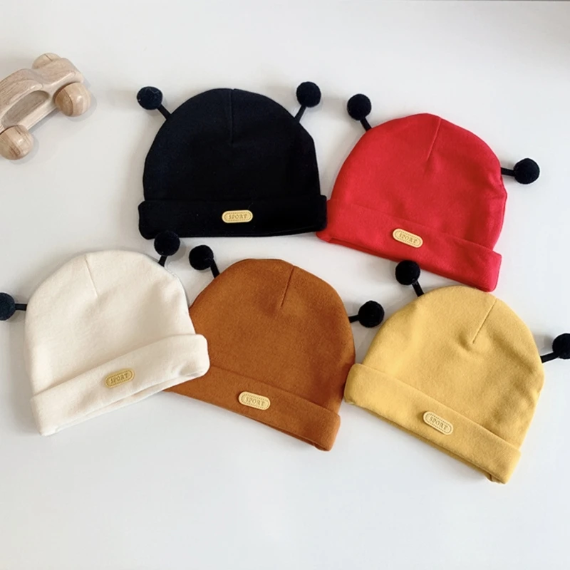 Baby Beanies Hat Warm Bonnet Solid Color Cute Hospital Cap Breathable Headgear Newborn Essential for 0-1 Year Infant A2UB