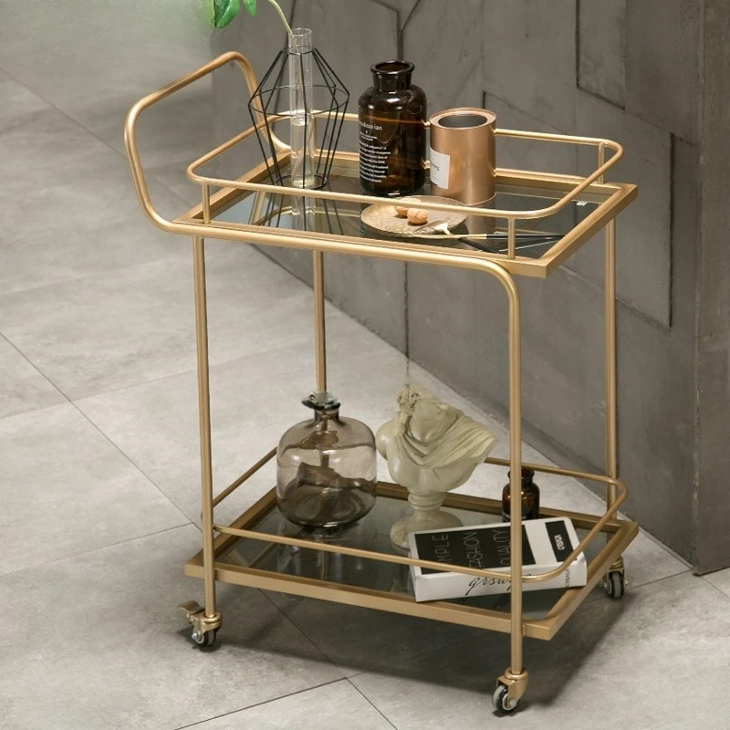 عربة النبيذ الذهبية على الطراز الأوروبي، عربة متنقلة للمطاعم، جانب وجبة إبداعية