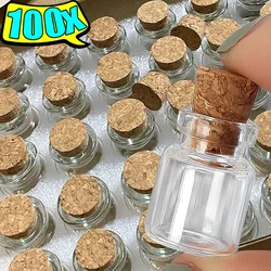 200/10x Mini Glass Bottles with Cork Transparent Empty Message Wishing Bottle DIY Birthday Gift Spice Bottle Party Decoration