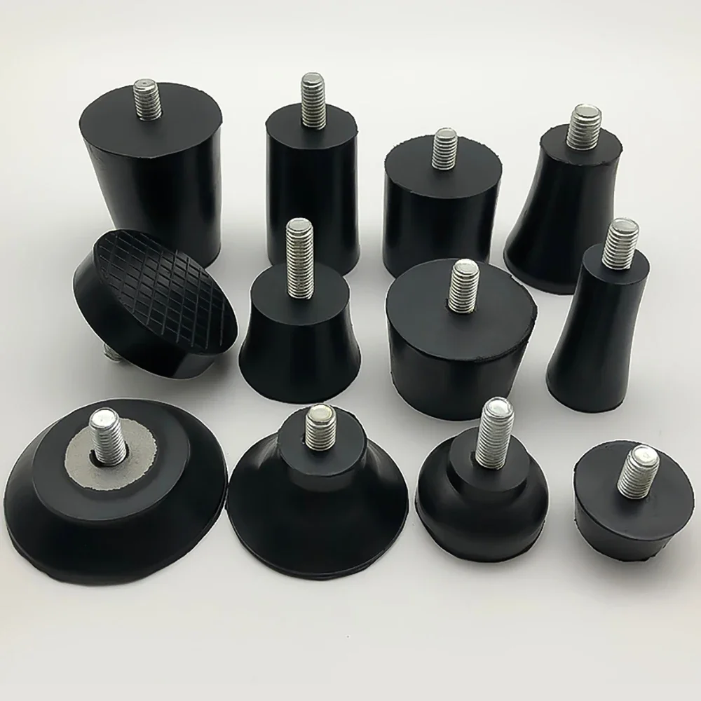 4Pcs M6 M8 Rubber Adjustable Feet Pad With Screw Table Chair Balck Leveling Foot Pad Furniture Leg Anti-shock Protecti