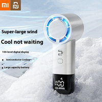 Xiaomi Youpin Handheld Fan Smart Digital Display Semiconductor Refrigeration Mini High Speed Fan Charging Portable Turbo Fan New