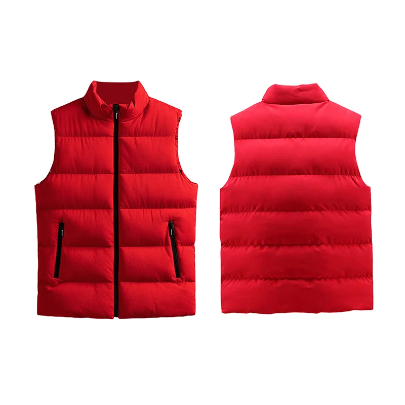 Men s Puffer Vest Solid Color Stand Collar Quilted Waistcoat Fall Winter Casual Outdoor Sleeveless Padded Jacket Coat