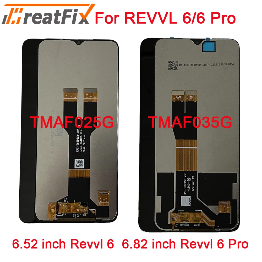 

Original Tested For T-Mobile Revvl 6 Pro 5G LCD TMAF035G Display Screen Touch Digitizer Assembly LCD For REVVL6 TMAF025G LCD
