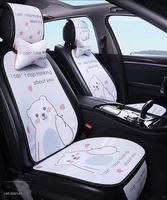 3/7pcs Summer Car Seat Cover Cooling Ice Silk Cool Auto Seat Covers For Cars Pad Cute Cartoon Universal Cool Seat Cushion