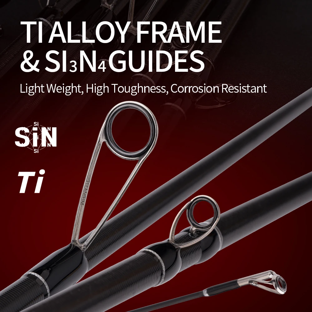 FISHINGFANS PERFORMER Titanium TZ Guide 6'6 6'8 L M ML MH Power Carbon-Rollenhalter AA Korkgriff 7-26lb Karpfen-Bass-Angelrute – Detail 4