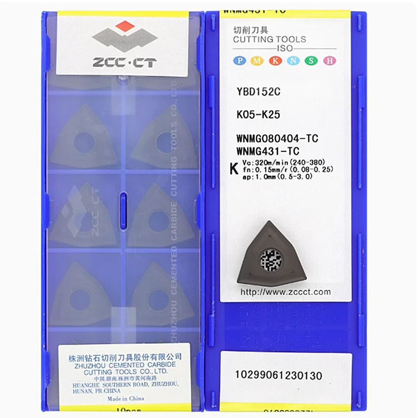 

WNMG080404-TC YBD152C/WNMG080408-TC YBD152C/WNMG080412-TC YBD152C ZCC.CT CNC blade carbide inserts turning tools 10pcs/box