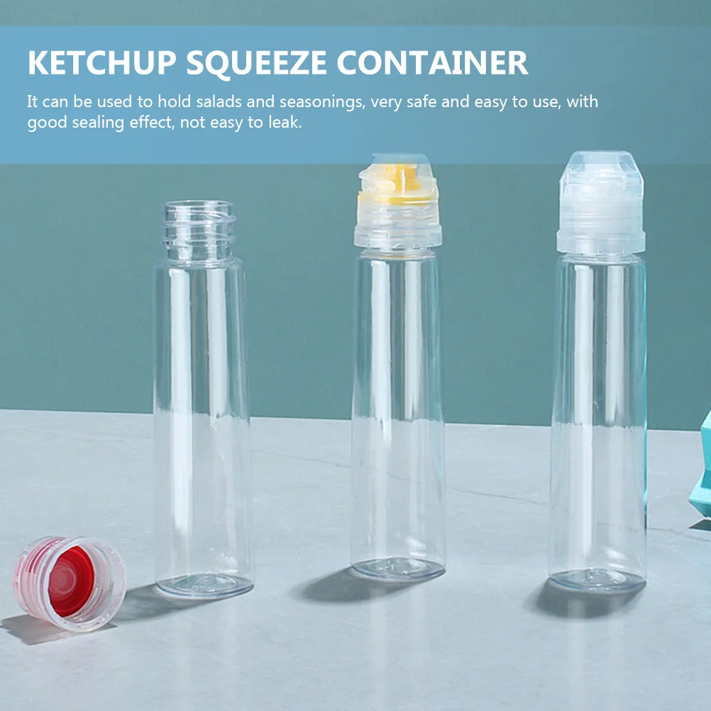 

8Pcs Plastic Reusable Sauce Squeeze Bottles Durable Easy Squeeze Control Salad Dressing Ketchup Mustard Container Home Kitchen
