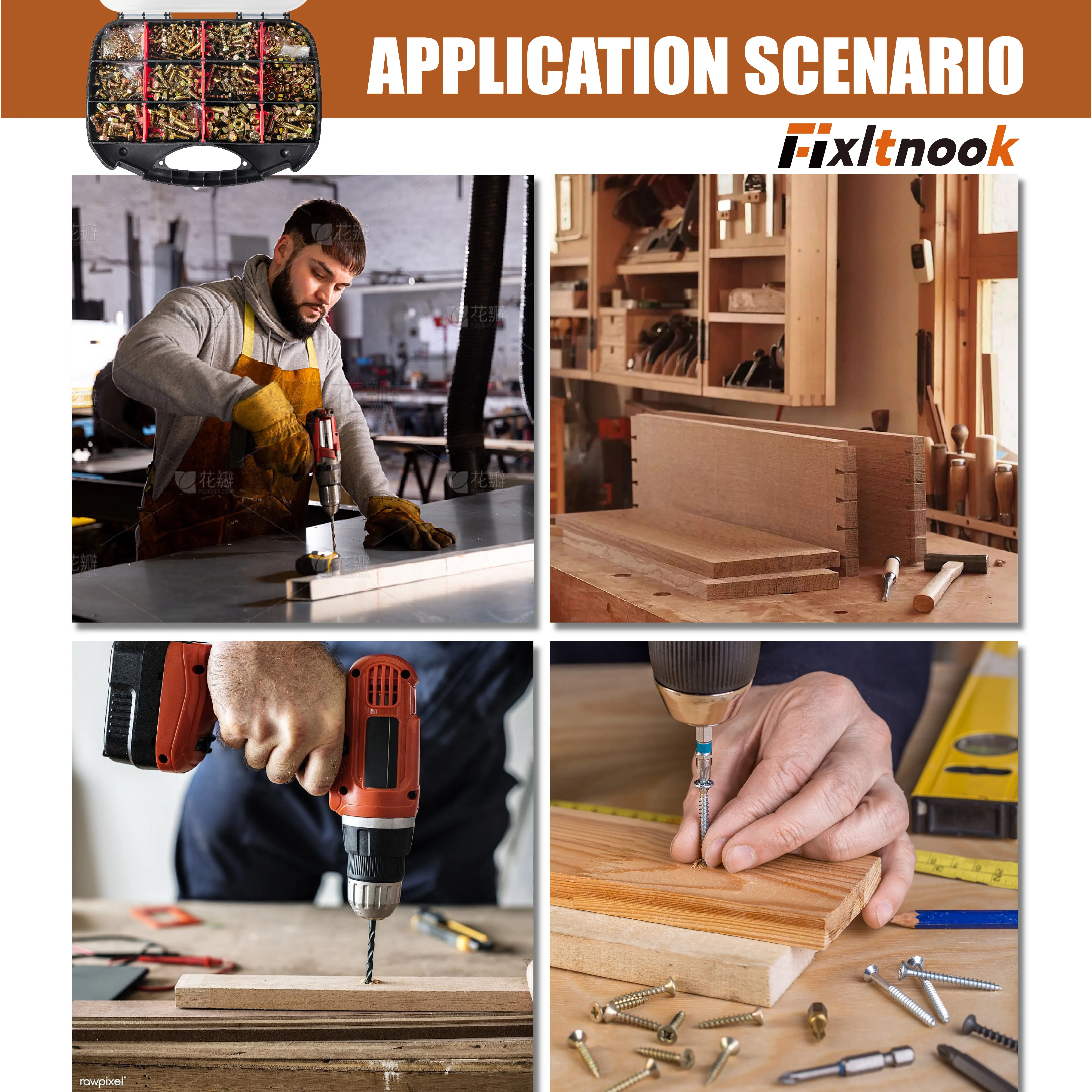 907 قطعة، مجموعة مسامير متري بدرجة 8.8، مجموعة مسامير وصامولة شديدة التحمل M4 M5 M6 M8، مطلية بالزنك الأصفر