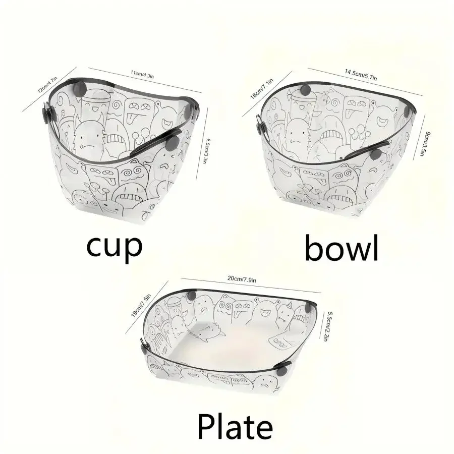 Vajilla plegable ultraligera para exteriores, cuenco y plato portátiles, embudo para acampar, taza de agua, juego de vajilla combinada multiusos