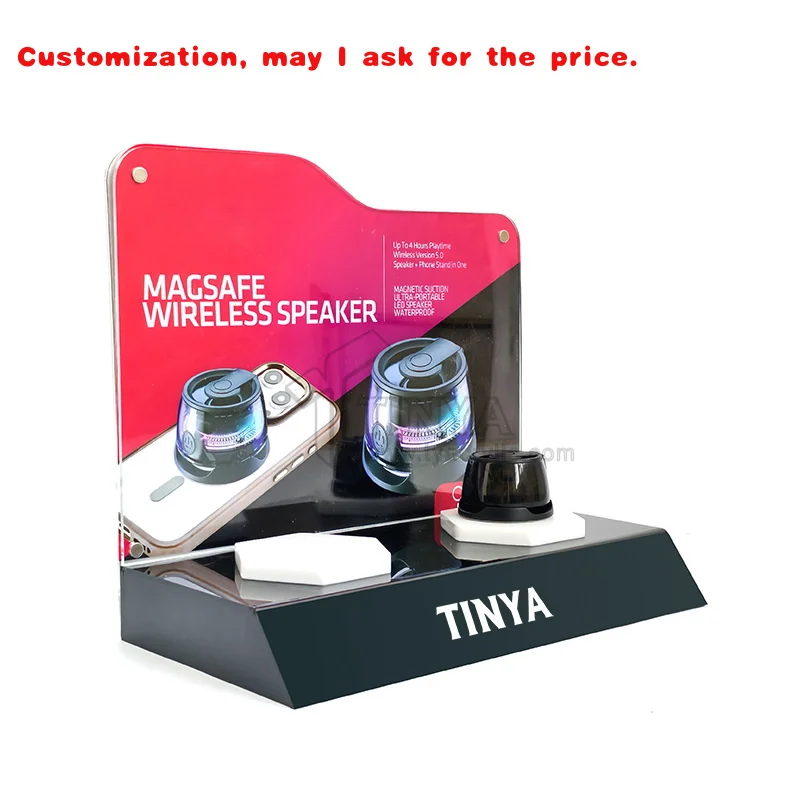 

custom.Customizable Acrylic Speaker Display Stand with Lighting Holder Desktop Organizer Retail Store Supermarket Trad