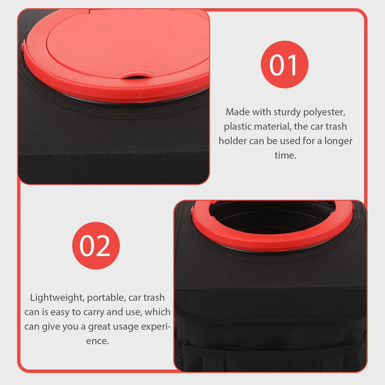 

Portable Car Trash Can Mini Garbage Bin Sturdy Polyester Material Easy to Use for Clean Car Interior Truck Trash Can