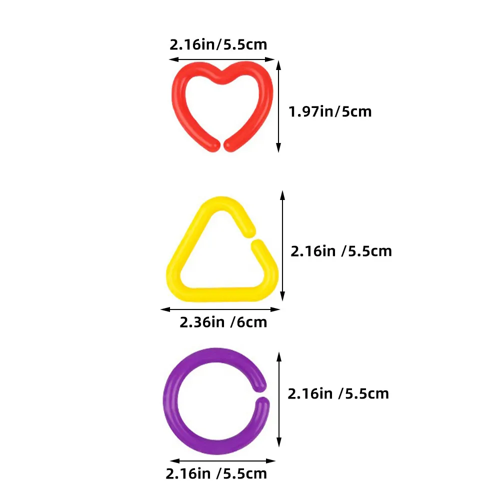 500G Cognitive Early Education Link Chains Multicolor Hanging Stroller Clip Car Seat Crib Learning Accessory Set Infant Boy Girl