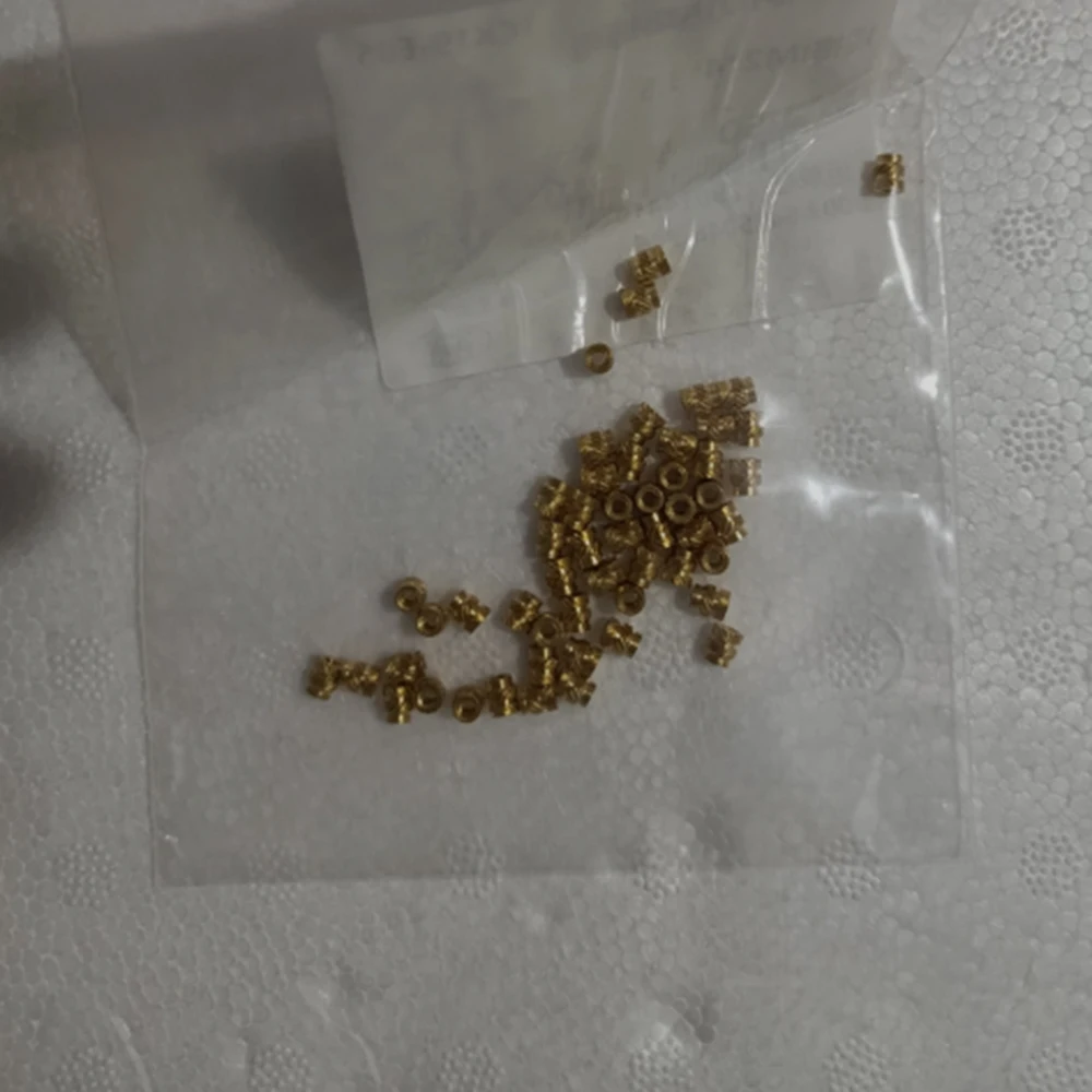 50Pcs M2 Brass Heat Insert Nut Knurled Hot Melt Threaded Inserts Copper Embedded Nut for 3D Printing Plastic Injection Molding