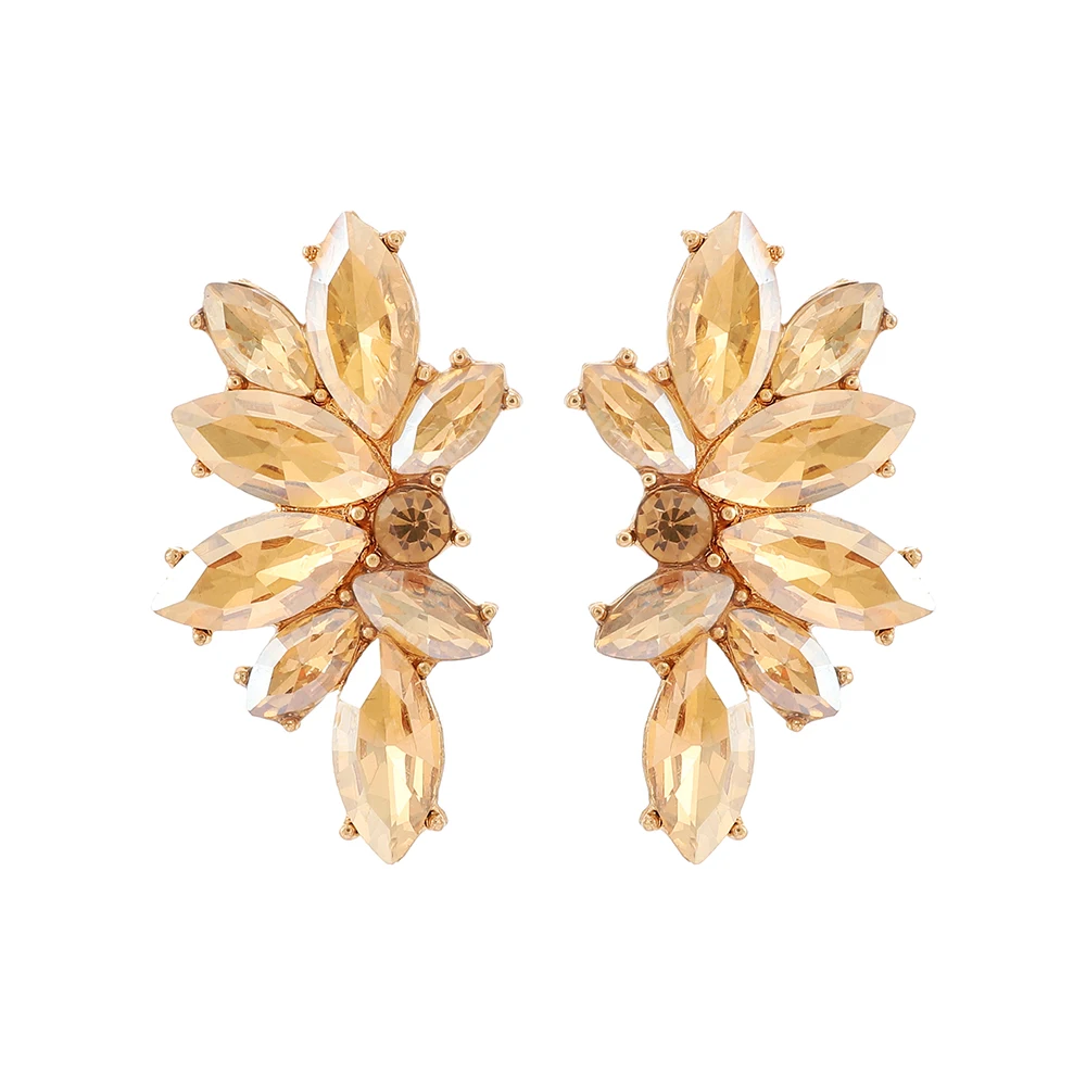 Elegant Glass Wing Stud Earrings for Women Trendy Luxury Fairy Design Charming Jewelry Ear Accessories for Holiday Prom Party view 5