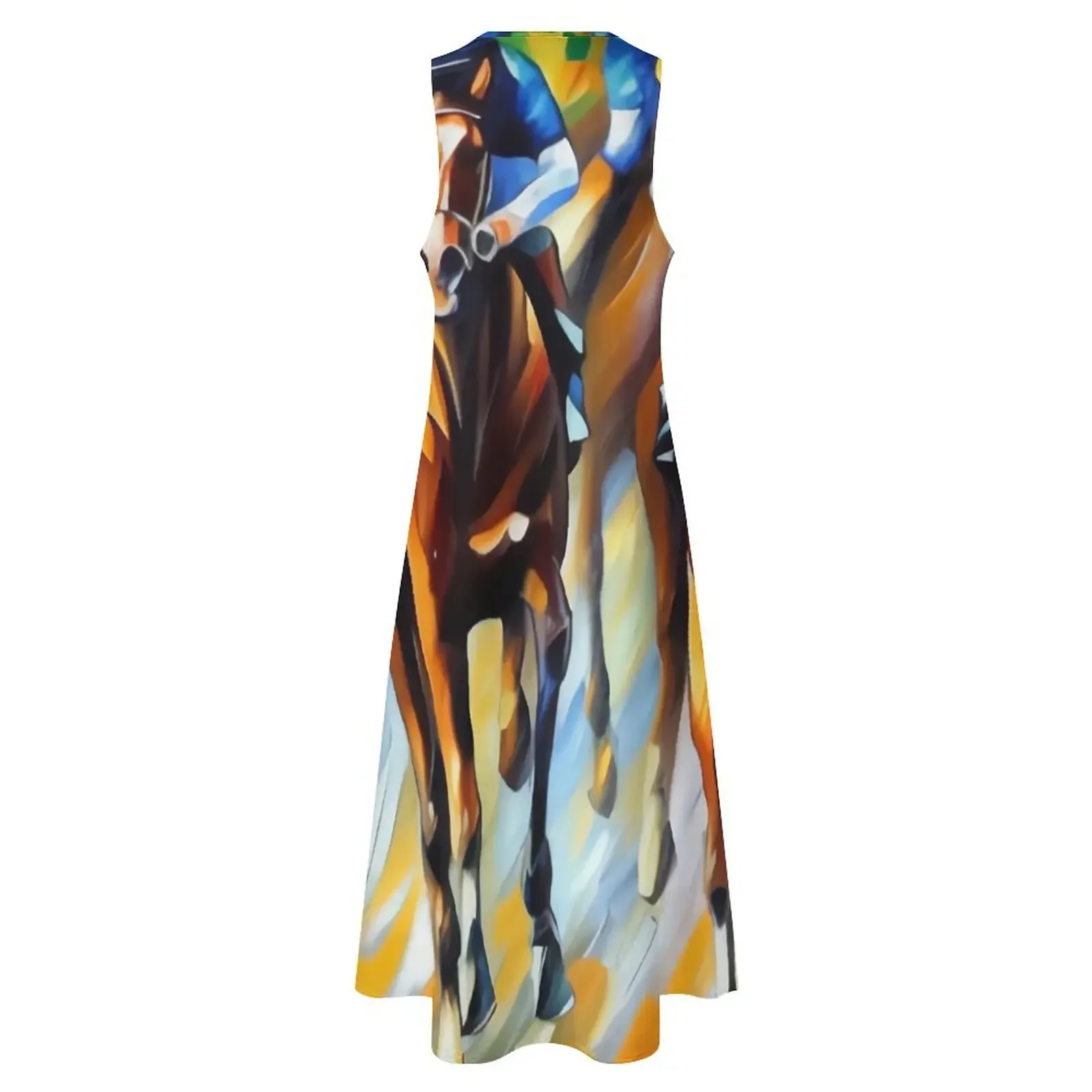 The Horse Race. Brilliant Colors. Long Dress summer dress Prom gown luxury dress