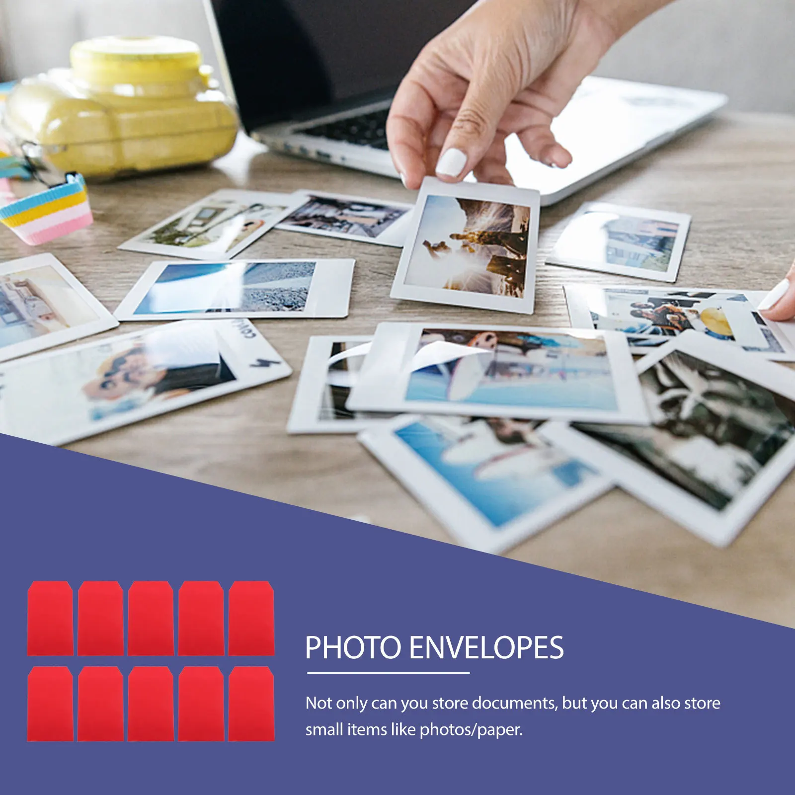 10 個の文書保管ファイルバッグ装飾紙封筒 A4 写真封筒オフィスファイル保管文具用品