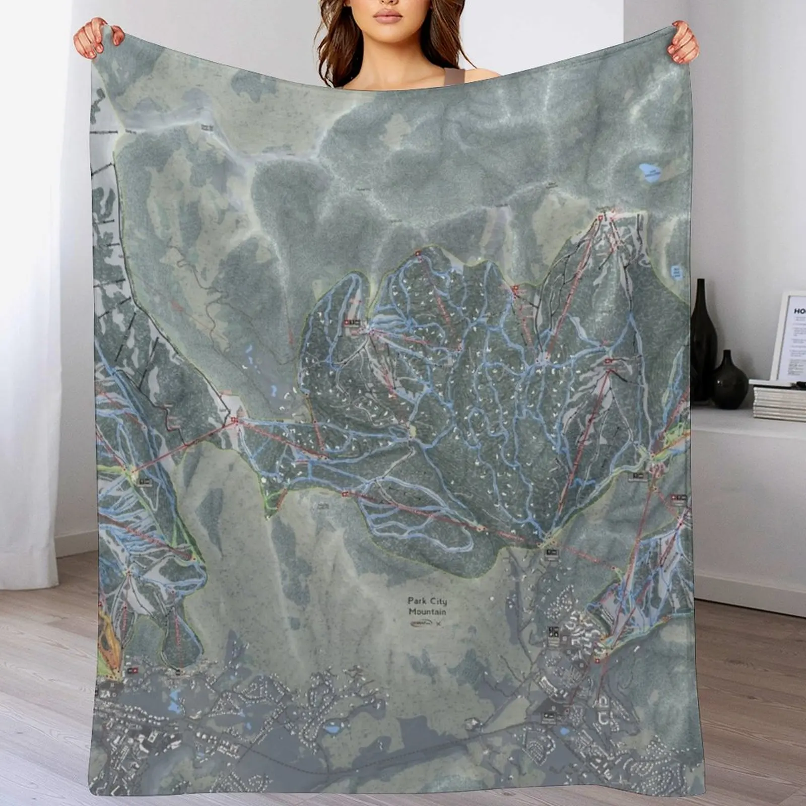 

Park City Mountain Resort Trail Map Throw Blanket