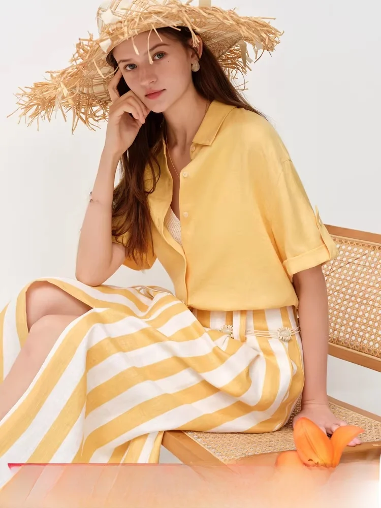 

l Linen Casual irt Women's Summer New Vaion Outerwear Loose Fit Breathable Comfortable ort Sve Casual Sle