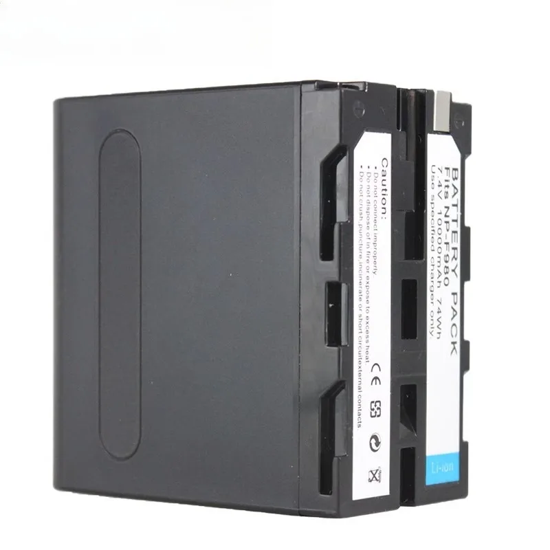 NP-F990 Battery with LED Intelligent Fast Charger for Sony F960 F750 F770 F330 F550 F570 F960 MC1500C 190P 10000mAh 7.4V Battery