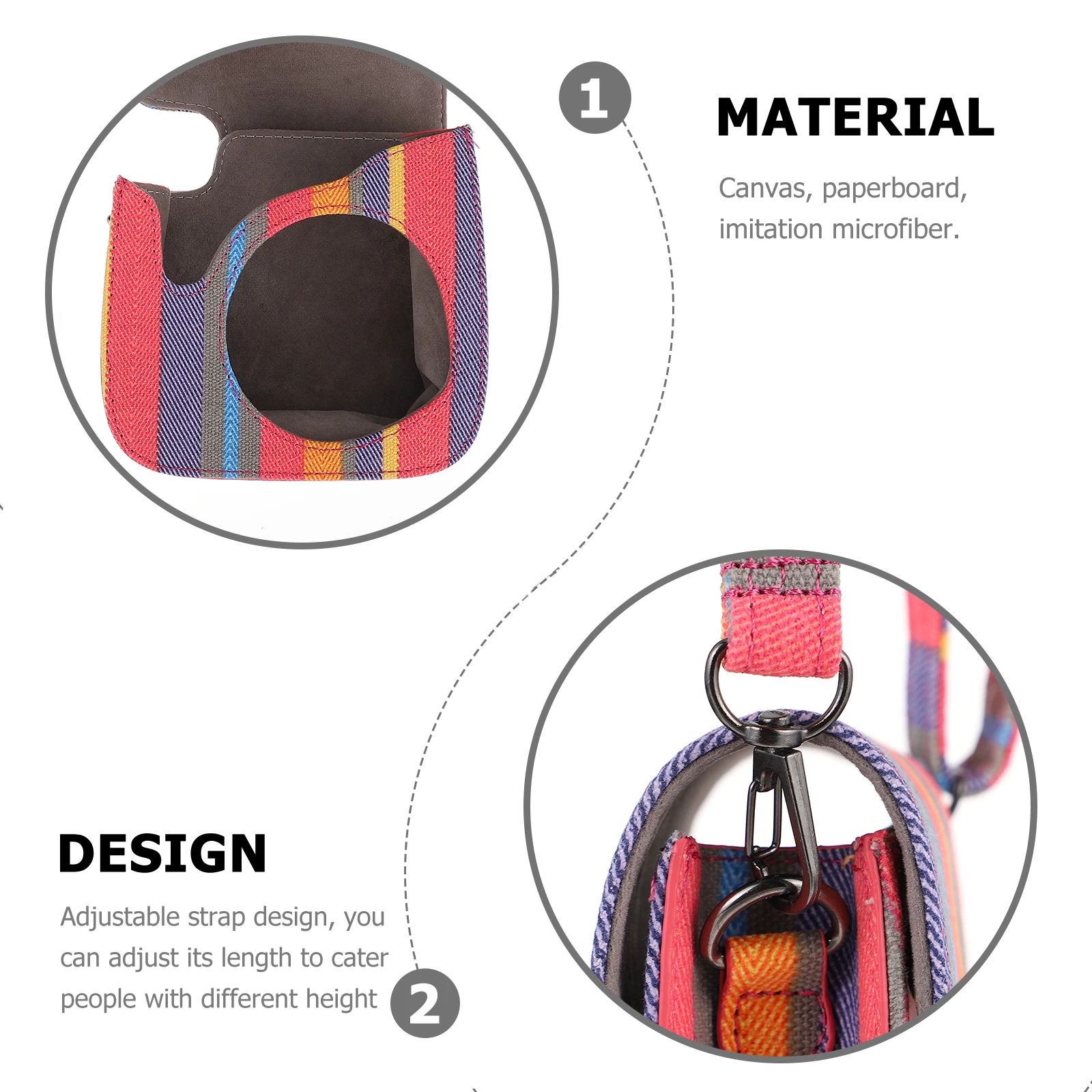 

1pc Instant Camera Case For 9 Adjustable Camera Travel Protection Bag Compatible With Fujifilm Mini Canvas Shoulder Bag
