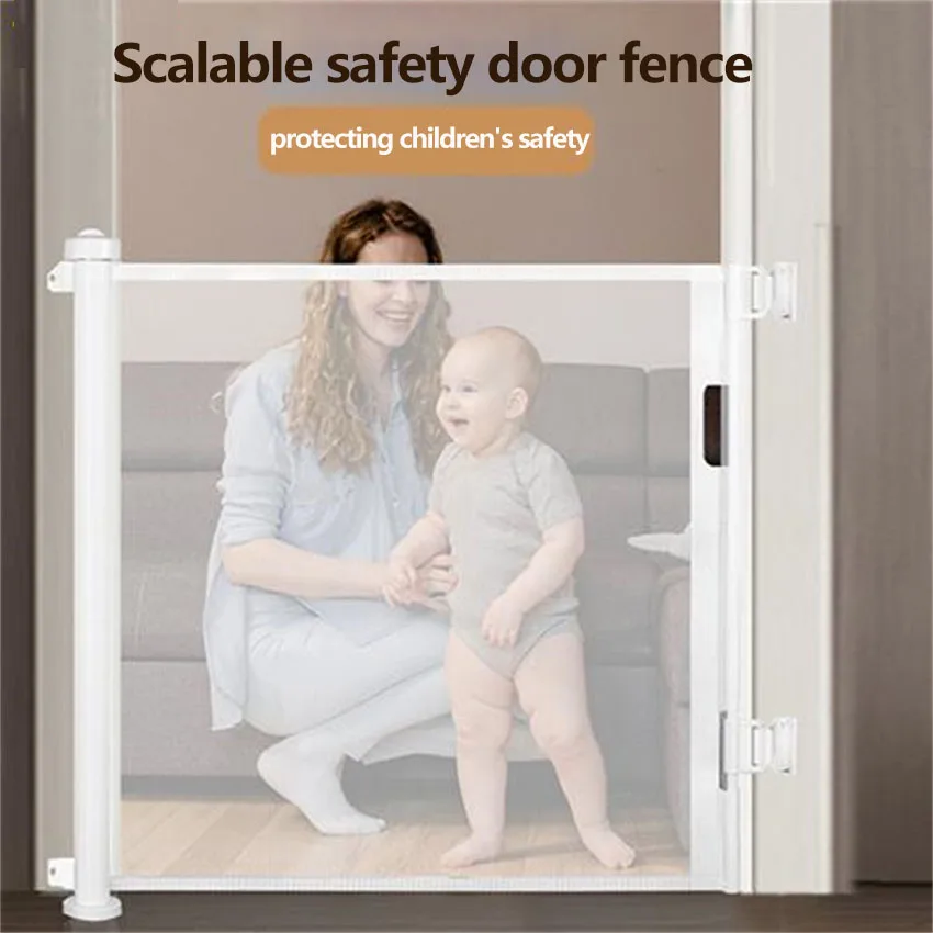 Valla protectora retráctil desmontable para niños, escalera interior de alta calidad, puerta de seguridad para bebés, aislamiento de mascotas