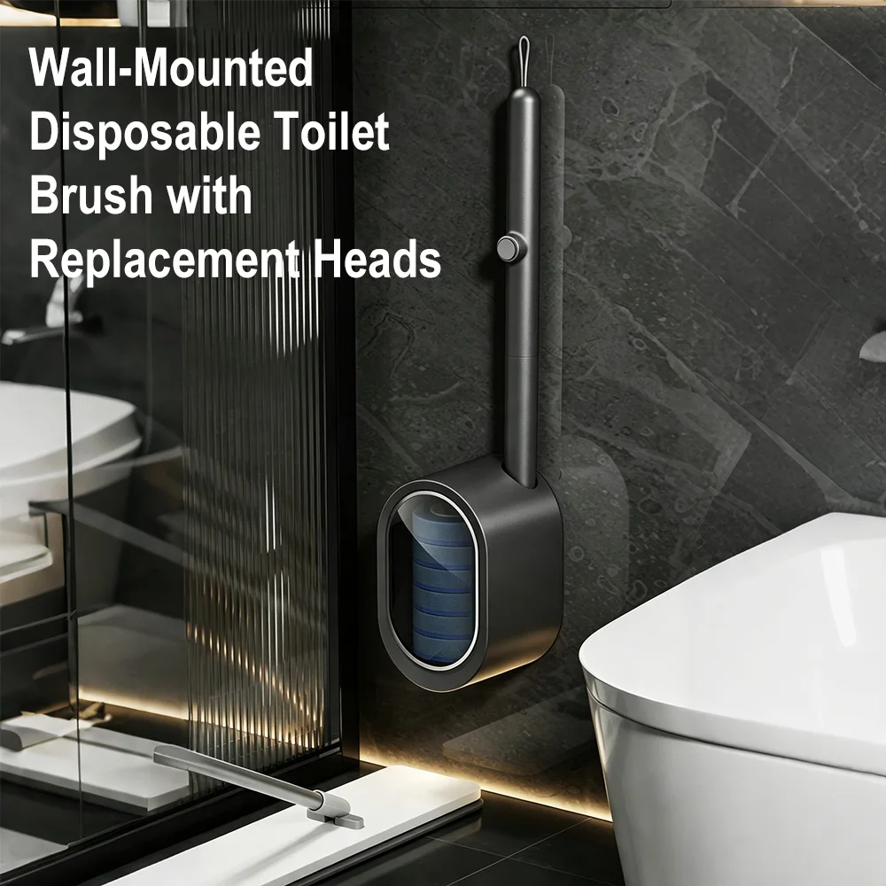 Disposable Wall Hanging Cleaning Toilet Brush Toilet Cleaner Replaceable Head Soluble Deodorizing Cleaning Brush Cleaner Tool