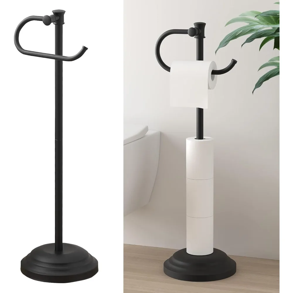 

Freestanding Floor Toilet Paper Holder for 4 Rolls with Shelf Stand
