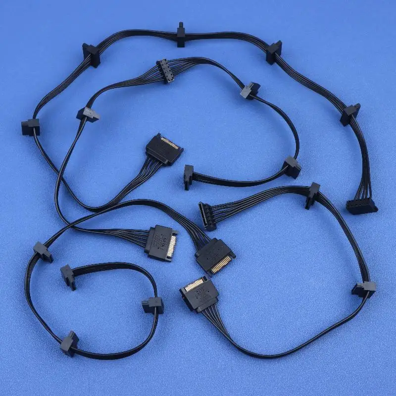 High-Quality 15 Pin SATA Power Splitter Cord for Ultimate Hard Drive Power Distribution and Efficiency