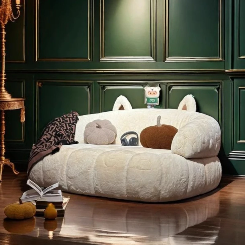 

Human kennel Japanese children's room plush lazy cartoon sofa small apartment cat nest girl bedroom fabric Internet celebrity