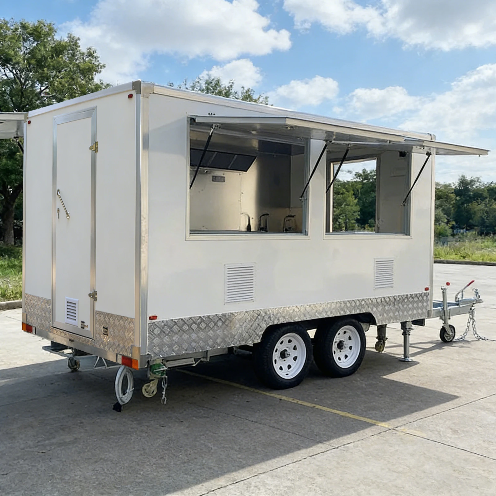 

Commercial Food Trailer for Sale, Multifunctional Mobile Kitchen Trailer for Fast Food, Snack Food, Hotdog, Burger & BBQ Operati