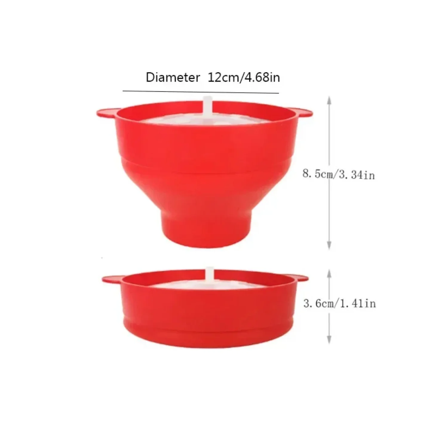 Kitchen Microwave Popcorn Bowl Bucket Silicone DIY Red Popcorn Maker with Lid Chips Fruit Dish High Quality Easy Tools