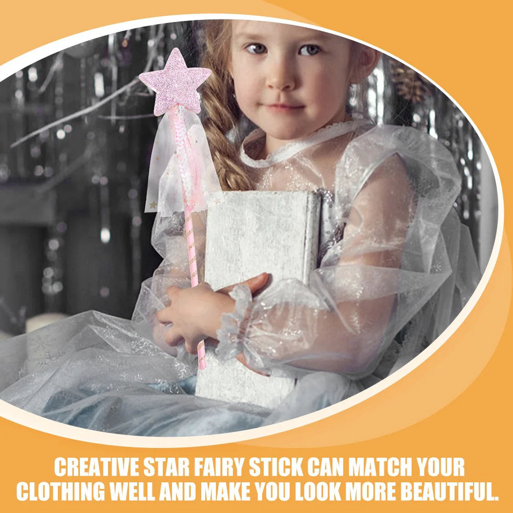 ไม้กายสิทธิ์รูปดาว 2 ชิ้น เนื้อสัมผัสเรียบเนียนสวยงาม สำหรับงานปาร์ตี้เด็ก คอสเพลย์ ไม้กายสิทธิ์นางฟ้า อุปกรณ์ประกอบฉากถ่ายภาพ