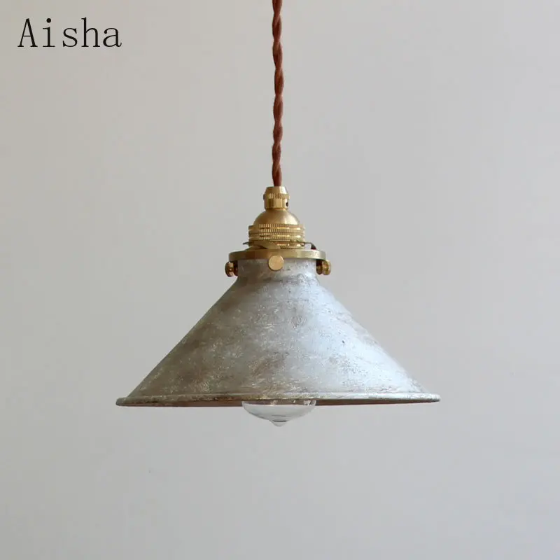 

Old Rust Pendant Lamp American Country Restaurant Hanging Light for Bar Kitchen Island Lighting Decoration Balcony Retro Brass