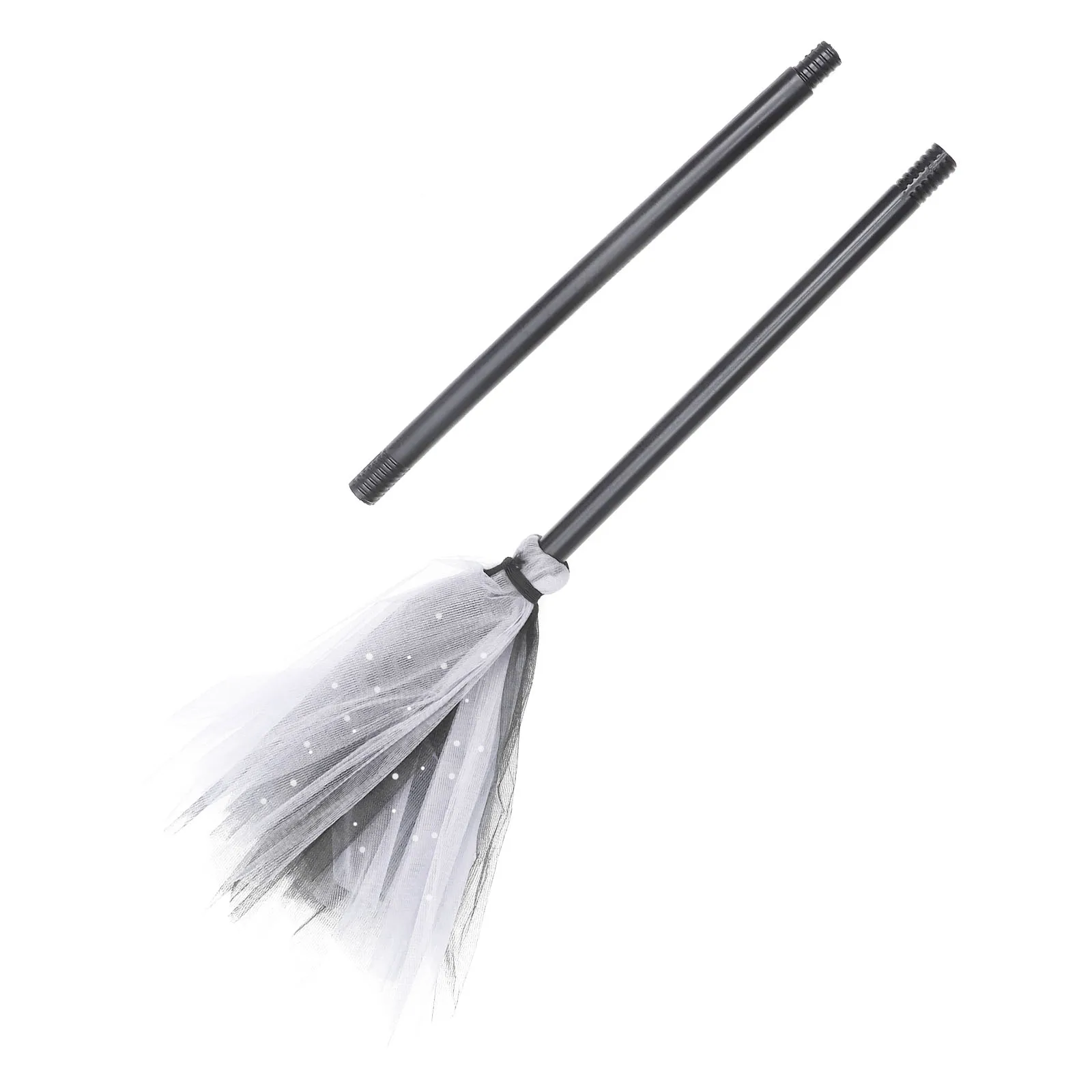 

1Pc Witch Broom Black White Glitter Detachable Broomstick Party Cosplay Props Decor Kids Accessories Safe Storage Reuse